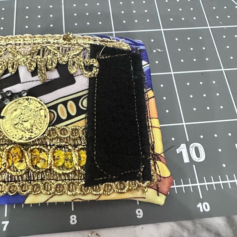 RUBYRUDI Cuff Bracelet Handcrafted OOAK Fabric Embellished Artisan Wearable Art - Picture 11 of 11